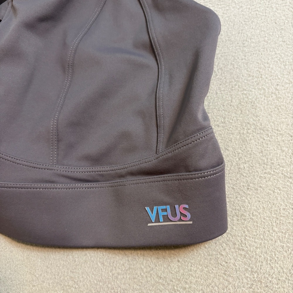VFUS Women Charcoal Gray Front Zip High Impact Sports Bra XX-Large Adjustable - Picture 3 of 7